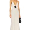 Women Helsa Studio Wedding Guest | Helsa Studio Sheer Deep V Long Slip Dress-Cream