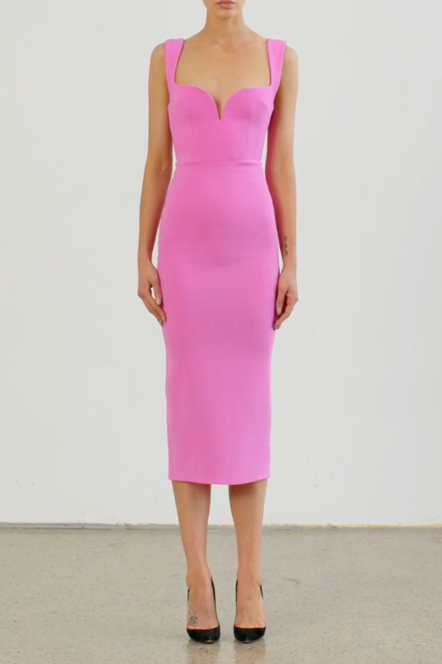 Women Dress Hire AU Wedding Guest | Alex Perry Spencer Midi Dress-Pink