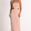 Women Pasduchas Wedding Guest | Pasduchas Eve Slash Midi Dress-Canteloupe