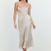 Women Third Form Party | Third Form River Bed Bias Lace Back Slip Dress-Sand