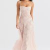 Women House of CB Wedding Guest | House Of Cb Seren Floral Lace Back Maxi Dress-Soft Pink