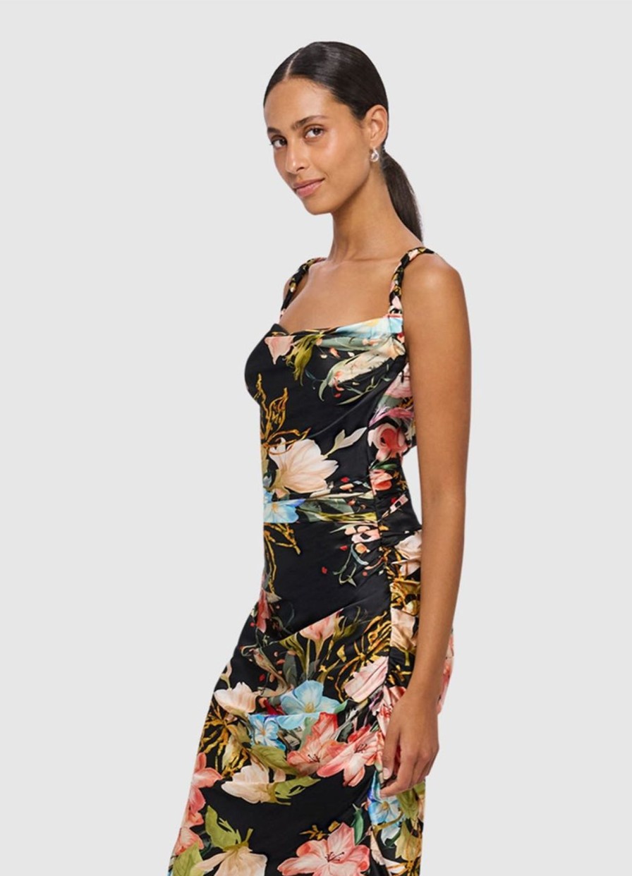 Women Leo Lin Wedding Guest | Leo & Lin Rachel Cowl Neck Slip Dress-Opulent Print In Mystic