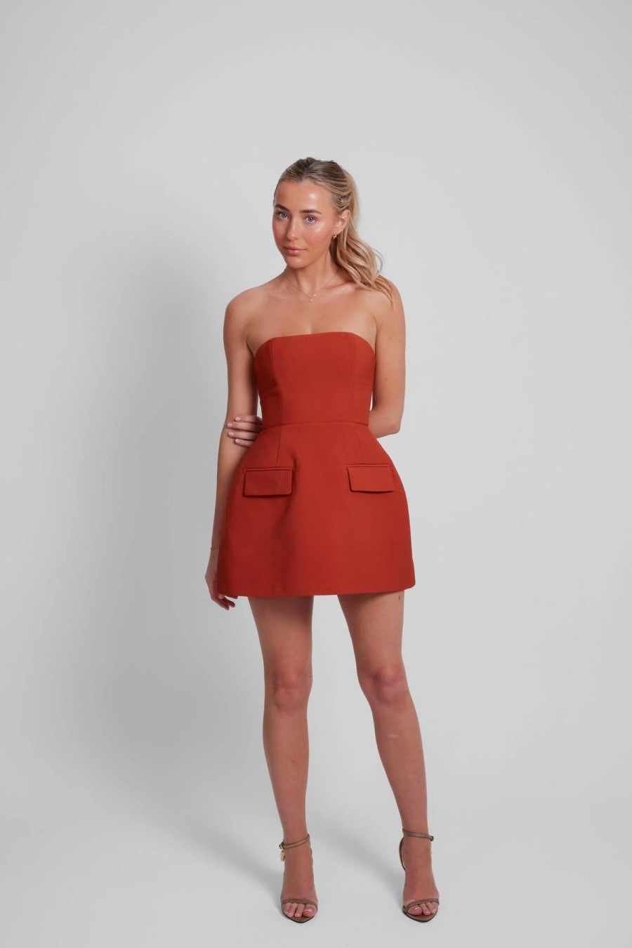 Women Odd Muse Race Day | Odd Muse The Ultimate Muse Strapless Dress-Rust