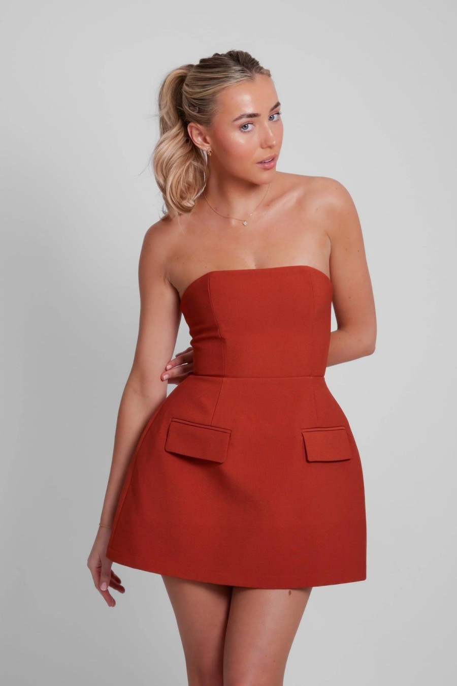 Women Odd Muse Race Day | Odd Muse The Ultimate Muse Strapless Dress-Rust