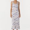 Women Third Form Wedding Guest | Third Form Blue Bell Cowl Slip Dress-Floral