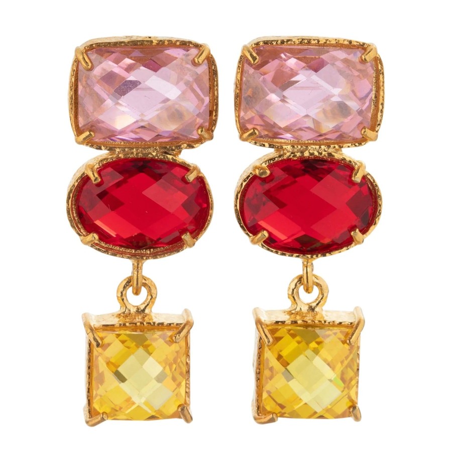 Women Dress Hire AU Earrings | Christie Nicolaides Giovanna Earrings-Pink