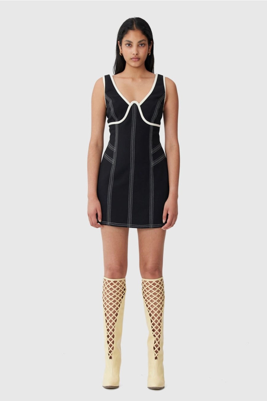 Women C/MEO Collective Party | C/Meo Collective Still Here Mini Dress-Black/Butter