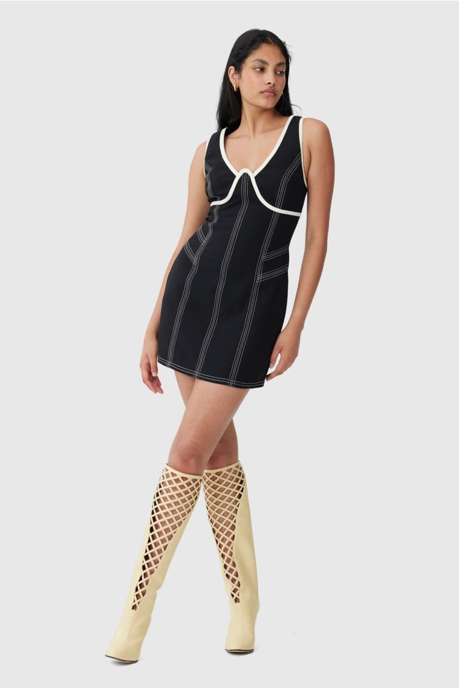 Women C/MEO Collective Party | C/Meo Collective Still Here Mini Dress-Black/Butter