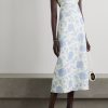 Women Zimmermann Wedding Guest | Zimmermann Postcard Tie Shoulder Midi Dress-Blue Tonal Floral