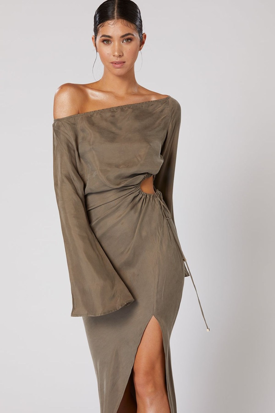 Women Winona Wedding Guest | Winona Valley Eyehole Dress-Olive