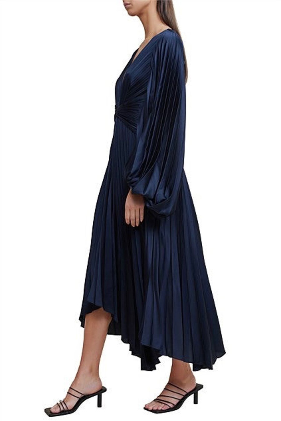 Women Acler Wedding Guest | Acler Palms Pleat Dress-Navy