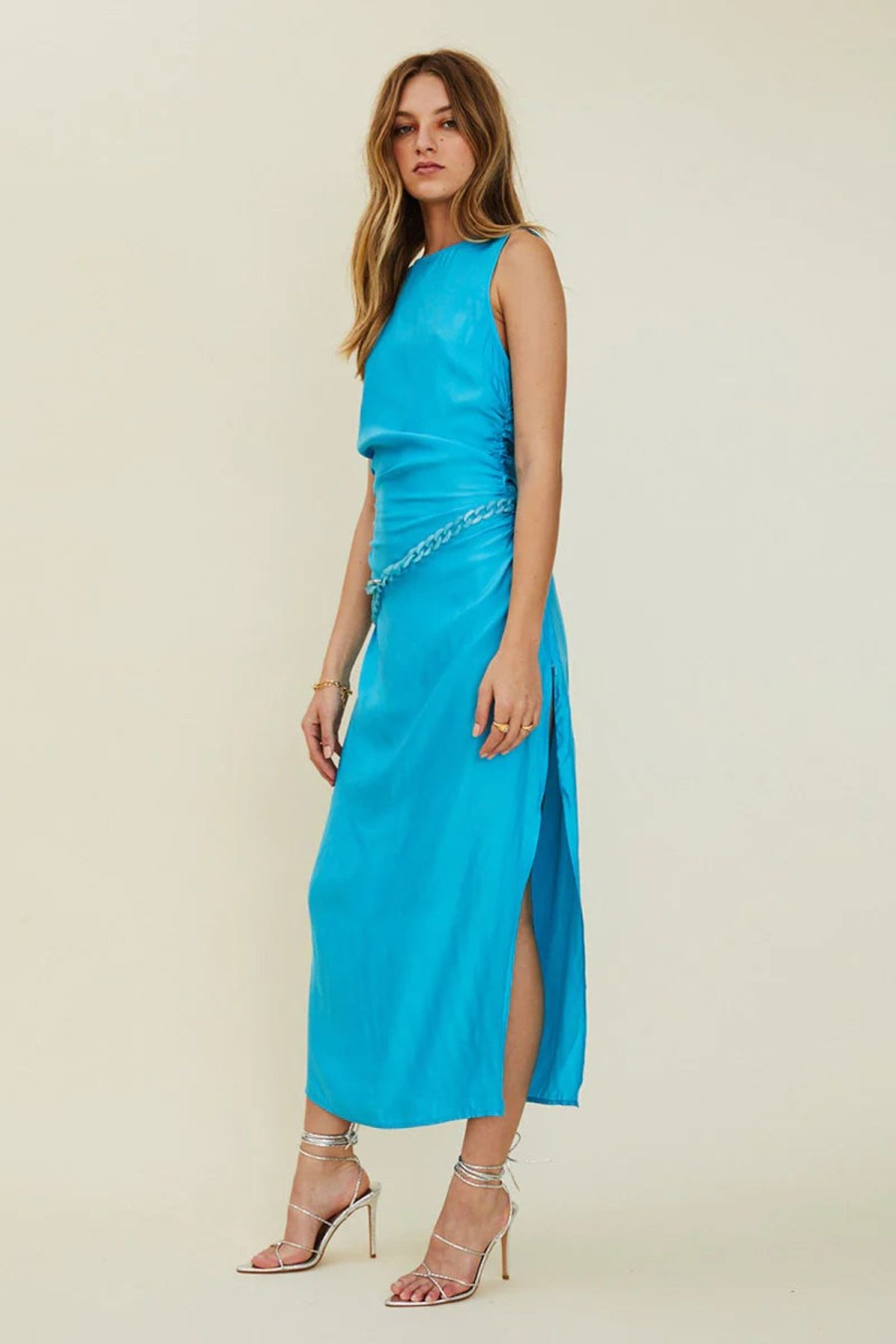 Women Suboo Wedding Guest | Suboo Halley Sleeveless Maxi With Detach Chain Dress-Turquoise