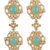 Women Dress Hire AU Earrings | Christie Nicolaides Carlotta Earrings-White & Green