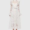 Women Leo Lin Race Day | Leo & Lin Aliyah Lace Butterfly Sleeve Midi Dress-Snow