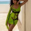 Women Rat & Boa Party | Rat & Boa Orisha Mini Dress-Green Flower