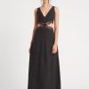 Women Dress Hire AU Wedding Guest | Sir The Label Alma Cut Out Dress-Black