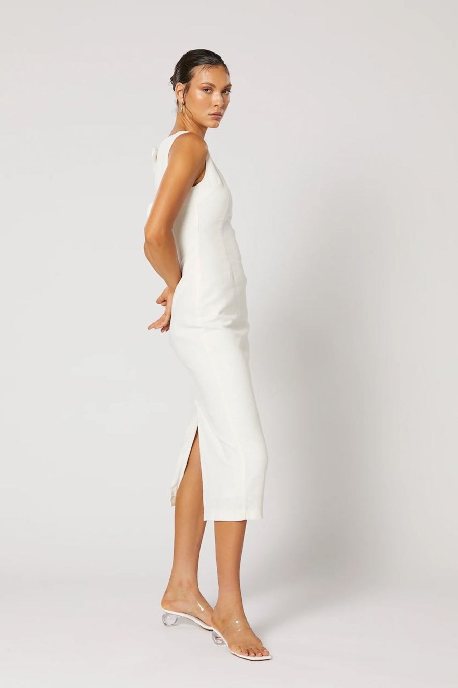 Women Winona Wedding Guest | Winona Siesta Midi Dress-White