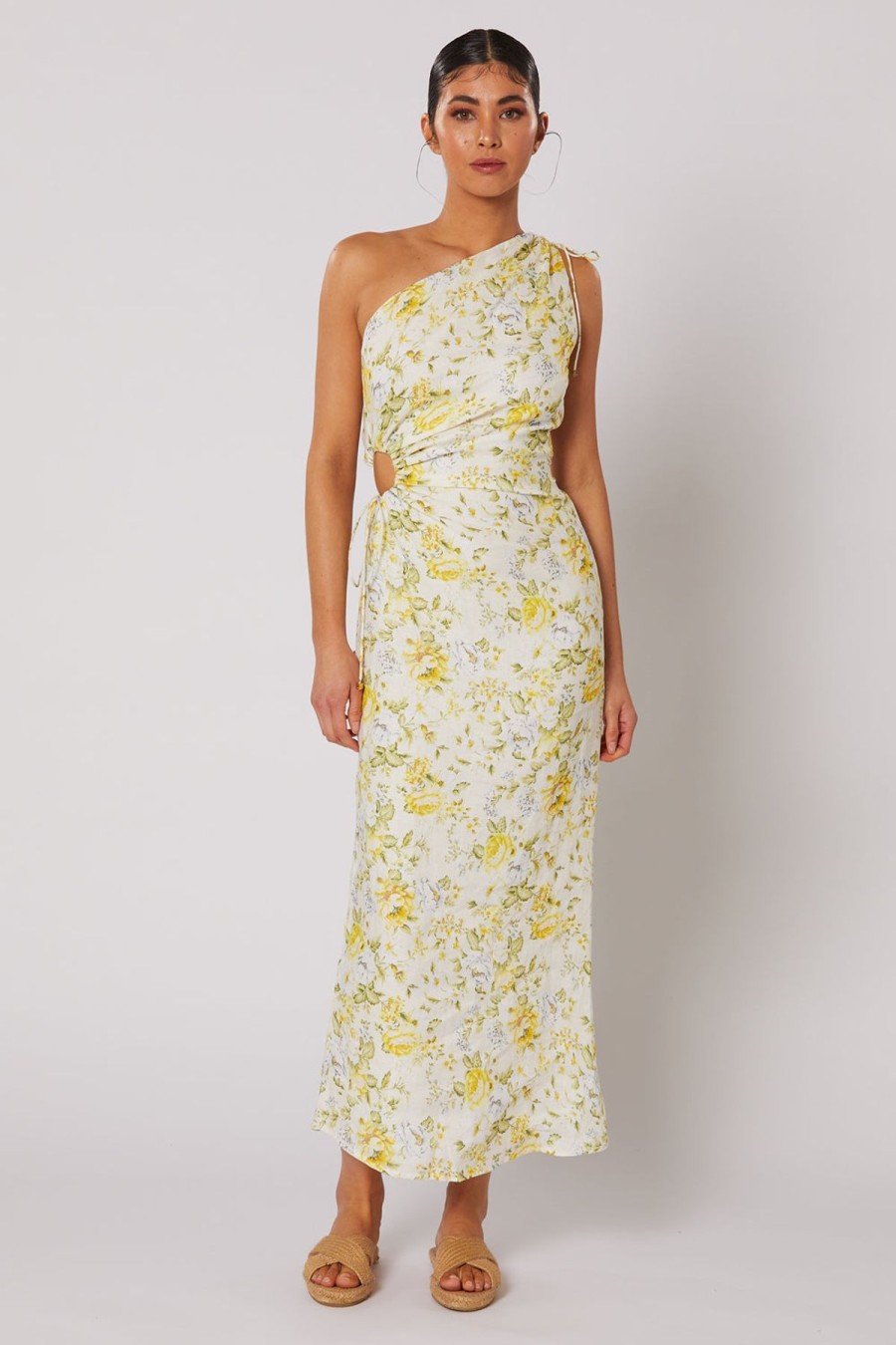 Women Winona Wedding Guest | Winona Limette One Shoulder Dress-Print