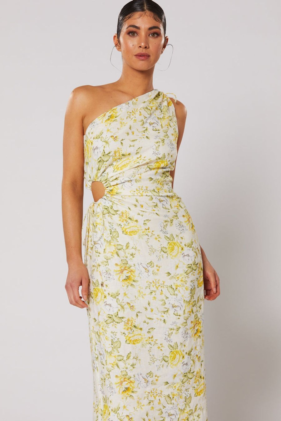 Women Winona Wedding Guest | Winona Limette One Shoulder Dress-Print