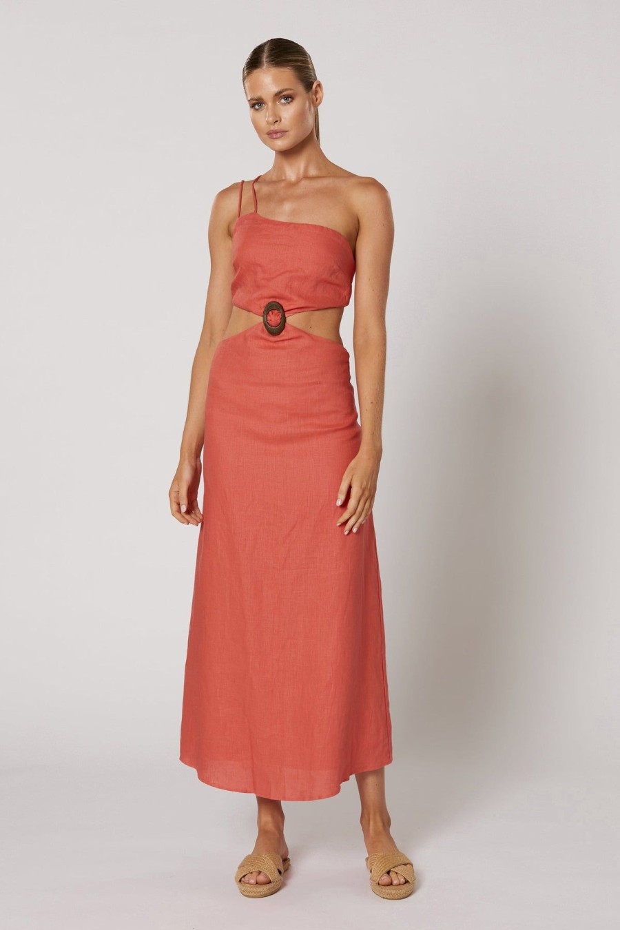 Women Winona Wedding Guest | Winona Cardinia Midi Dress-Coral