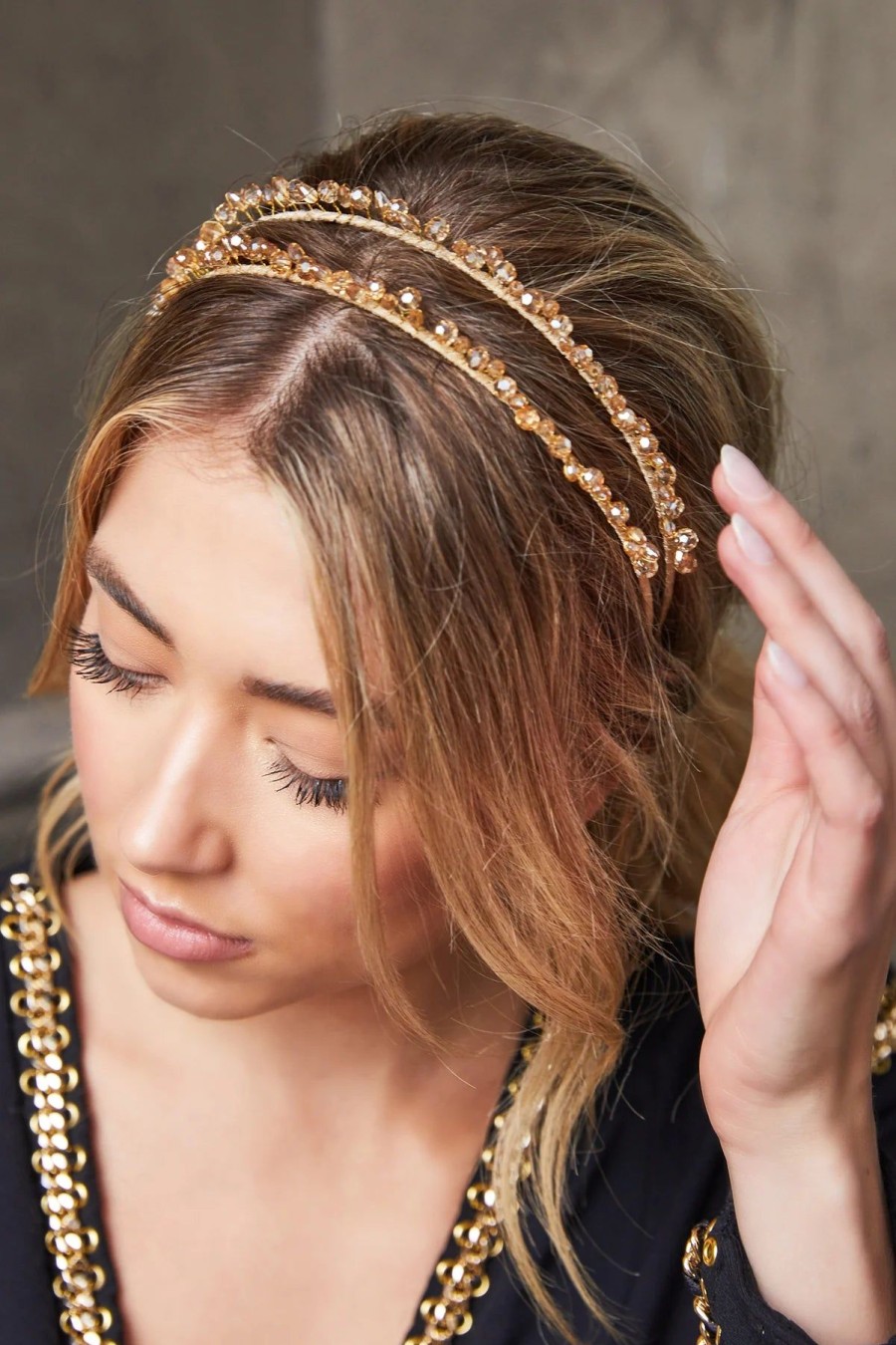 Women Dress Hire AU Headwear | Morgan & Taylor Crystal Headpiece-Gold