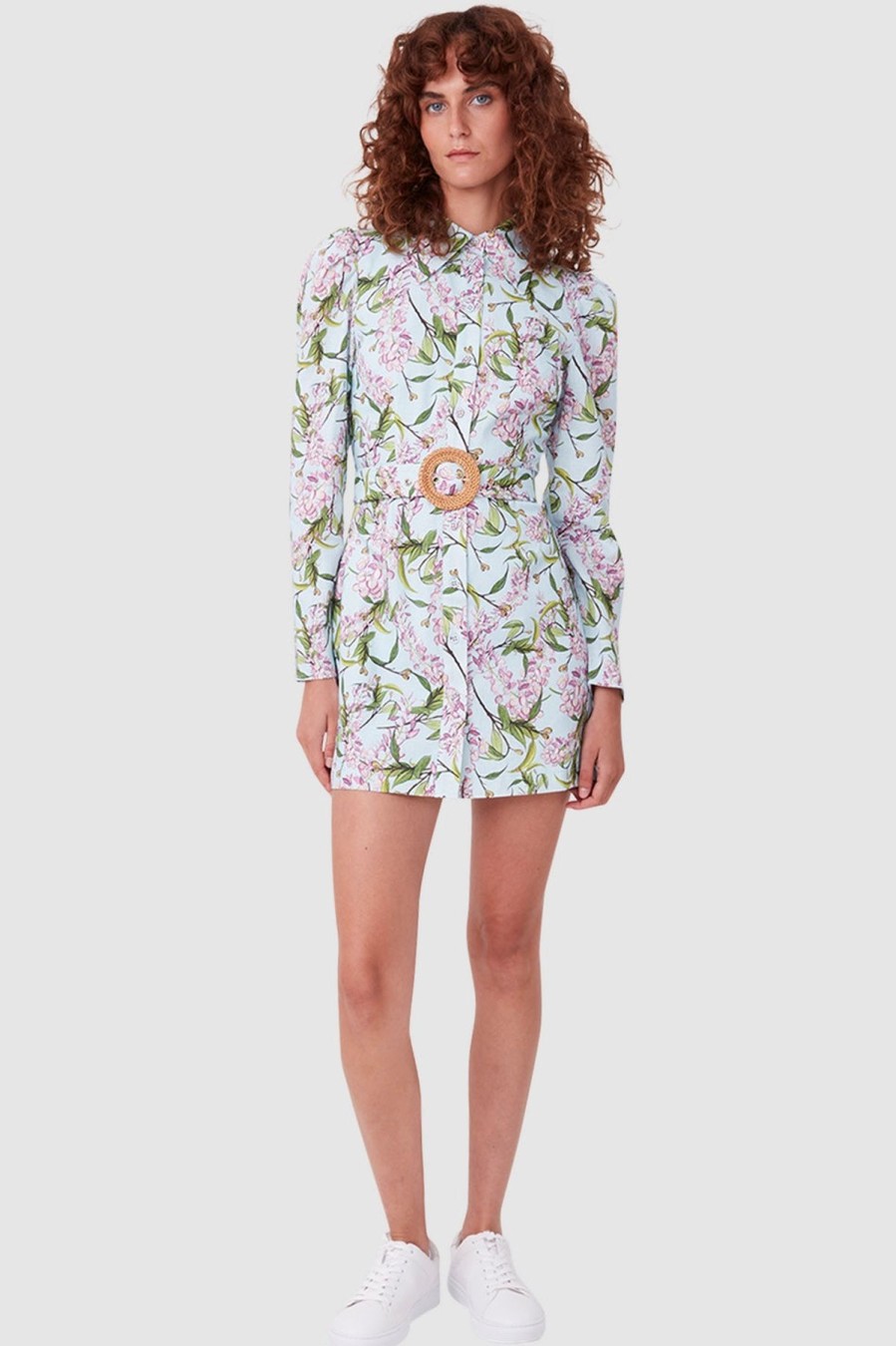 Women Torannce Wedding Guest | Torannce Edie Shirt Dress-Watercolour Floral Aqua