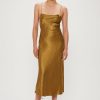 Women Third Form Wedding Guest | Third Form Crush Bias Cowl Dress-Bronze