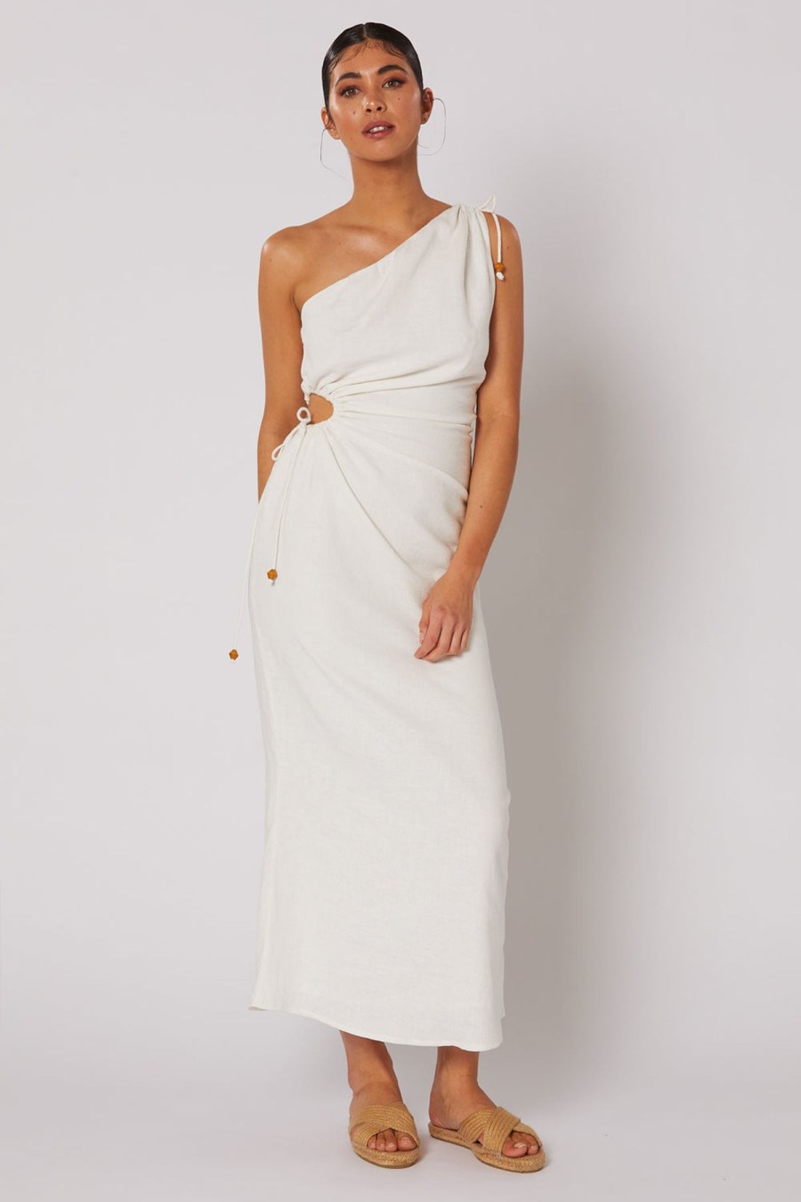 Women Winona Wedding Guest | Winona Lisse One Shoulder Dress-White