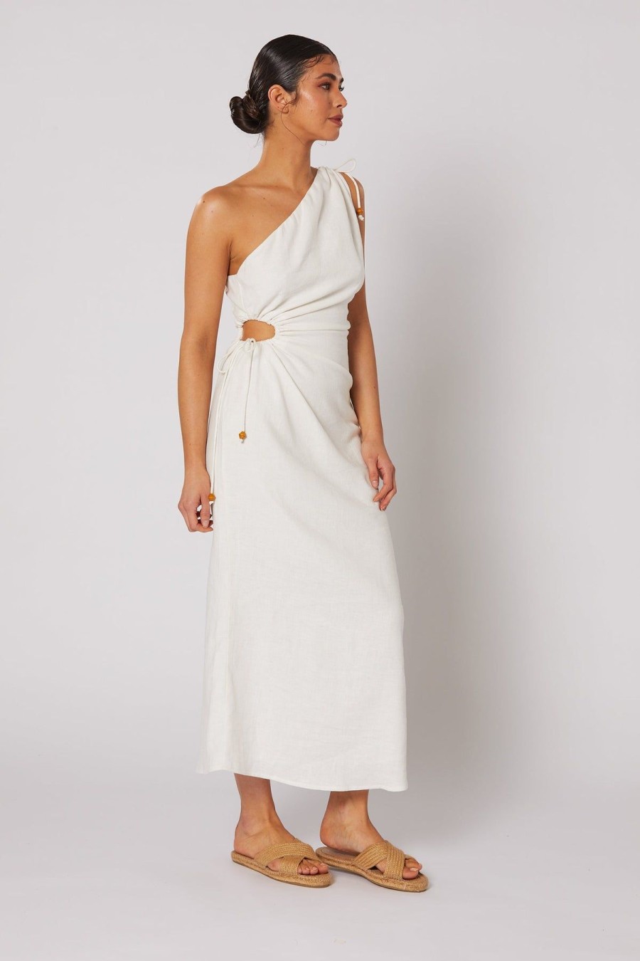 Women Winona Wedding Guest | Winona Lisse One Shoulder Dress-White