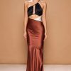 Women Sonya Wedding Guest | Sonya Auora Spliced Dress-Spliced Bronze