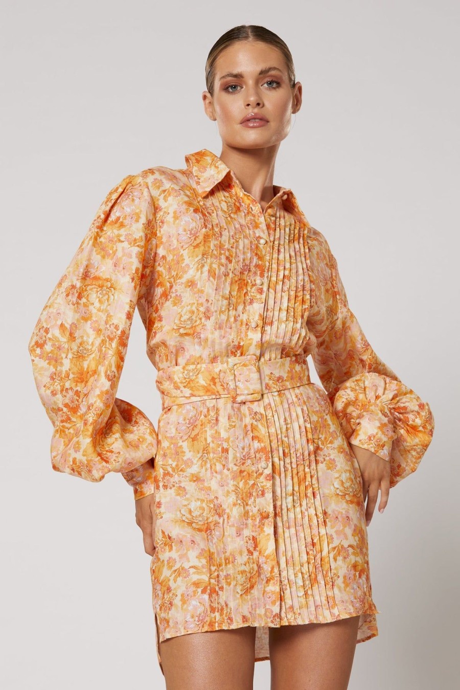 Women Winona Wedding Guest | Winona Darana Shirt Dress-Orange Print