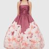 Women Leo Lin Wedding Guest | Leo & Lin Nadia Voluminous Gown-Orient Print In Hibiscus