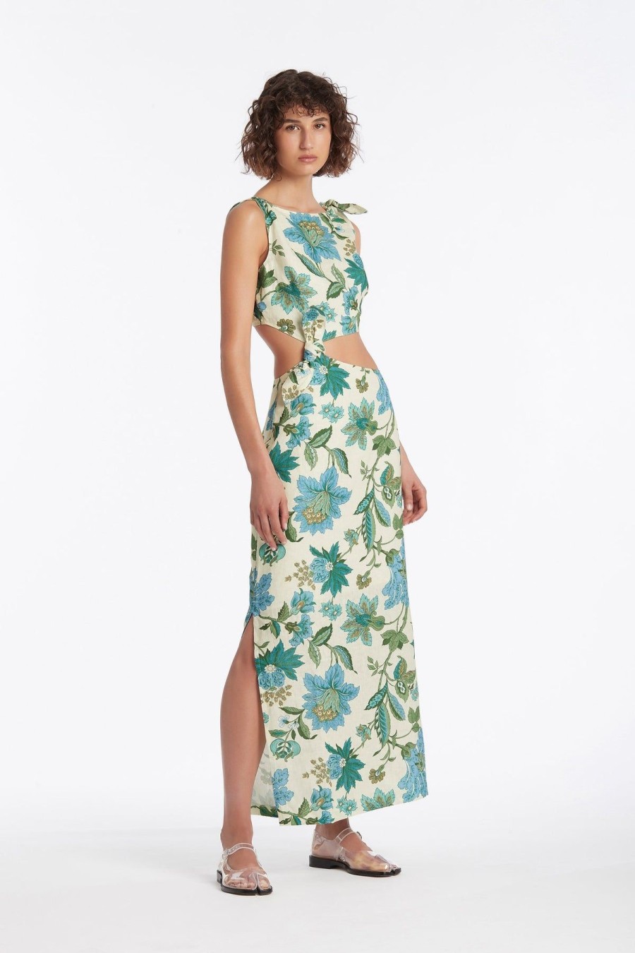 Women Dress Hire AU Wedding Guest | Sir The Label Alexandre Knot Midi Dress-Print