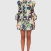 Women Leo Lin Wedding Guest | Leo & Lin Lana Structured Shoulder Mini Dress-Adorn Print In Virtue