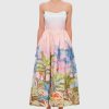 Women Leo Lin Wedding Guest | Leo & Lin Melanie Bustier Midi Dress-Dreamscape Print