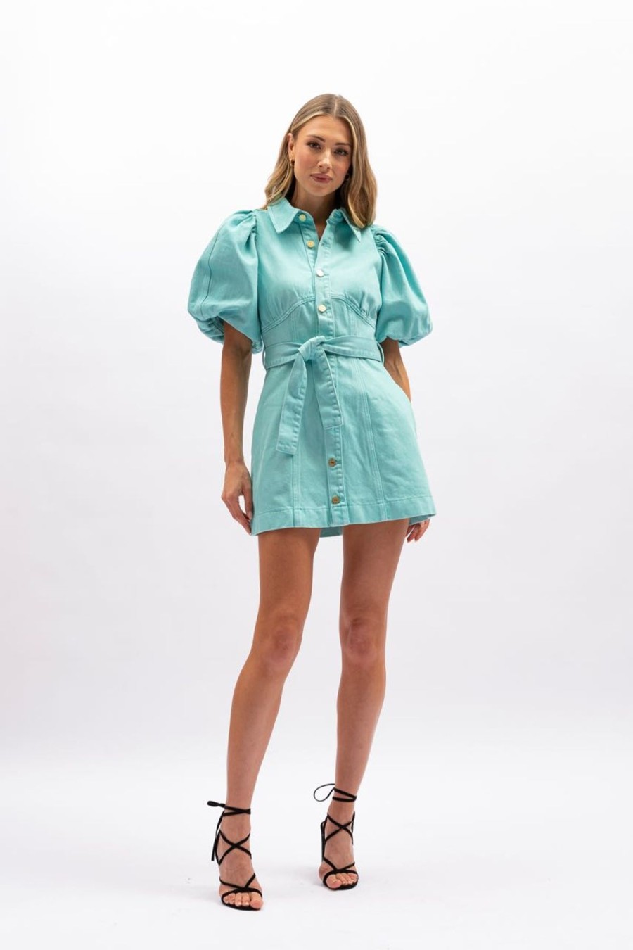 Women Aureta Wedding Guest | Aureta Siobhan Mini Dress-Aquamarine