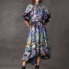 Women Leo Lin Wedding Guest | Leo & Lin Flower Garden Cotton Linen Dress-Print