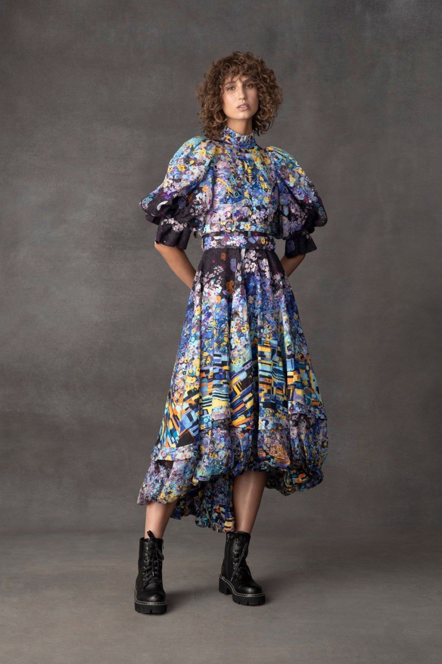 Women Leo Lin Wedding Guest | Leo & Lin Flower Garden Cotton Linen Dress-Print