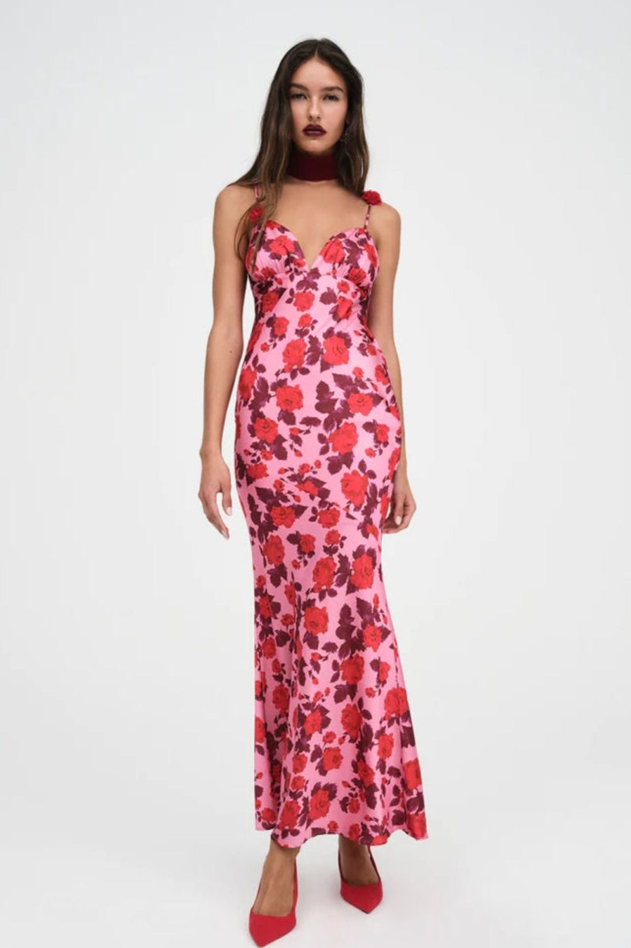 Women For Love & Lemons Party | For Love & Lemons Huda Maxi Dress-Pink Floral