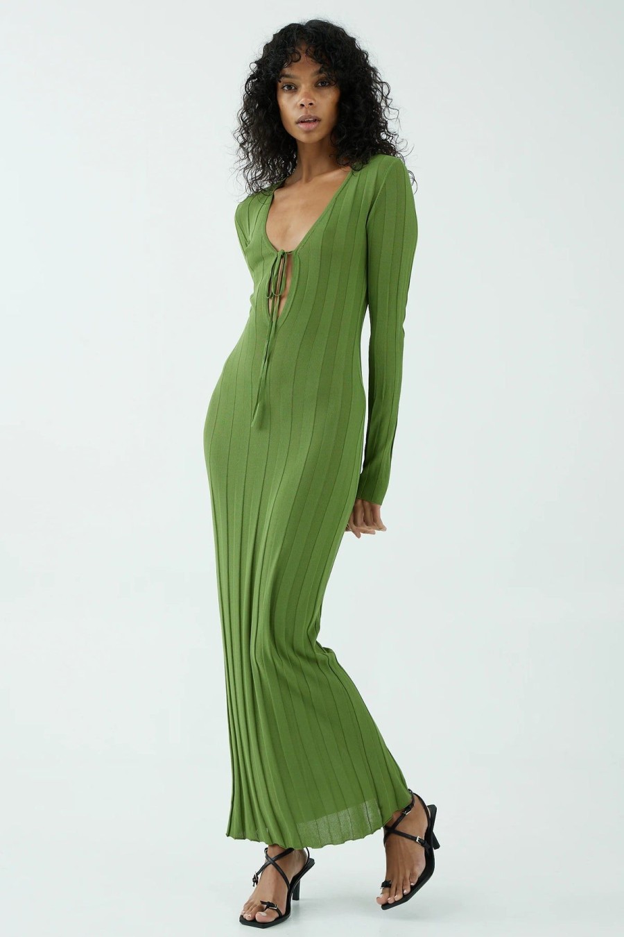 Women Third Form Party | Third Form Liaison Knit Keyhole Maxi Dress-Juniper