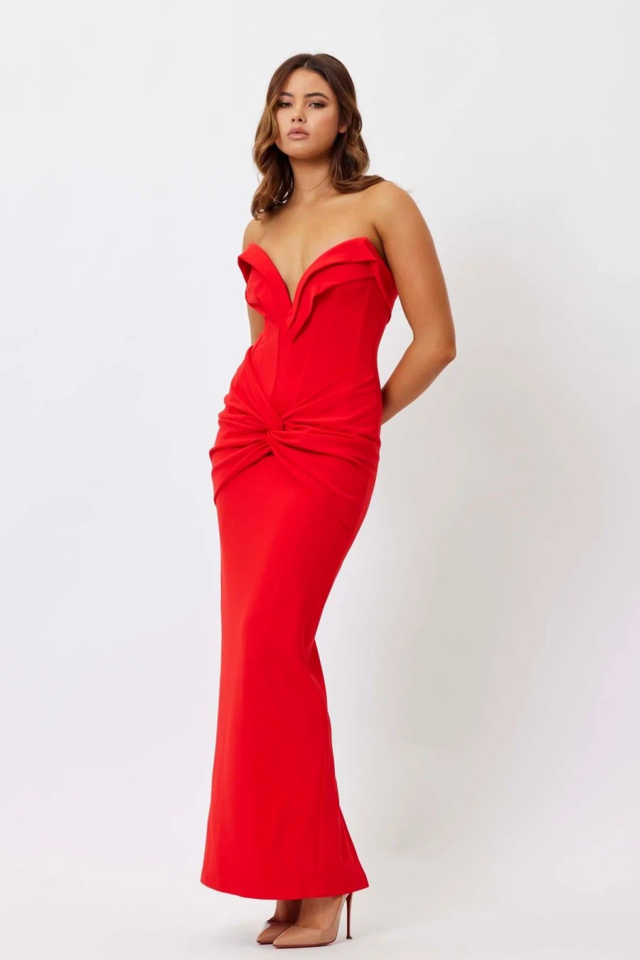 Women Bianca & Bridgett Wedding Guest | Bianca & Bridgett Adriana Dress-Red