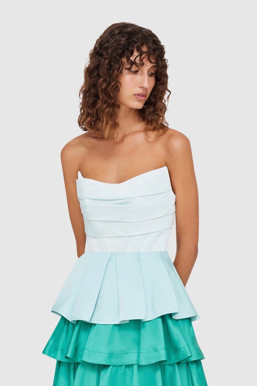 Women Leo Lin Skirts | Leo & Lin Jade Bustier Top-Green/Blue