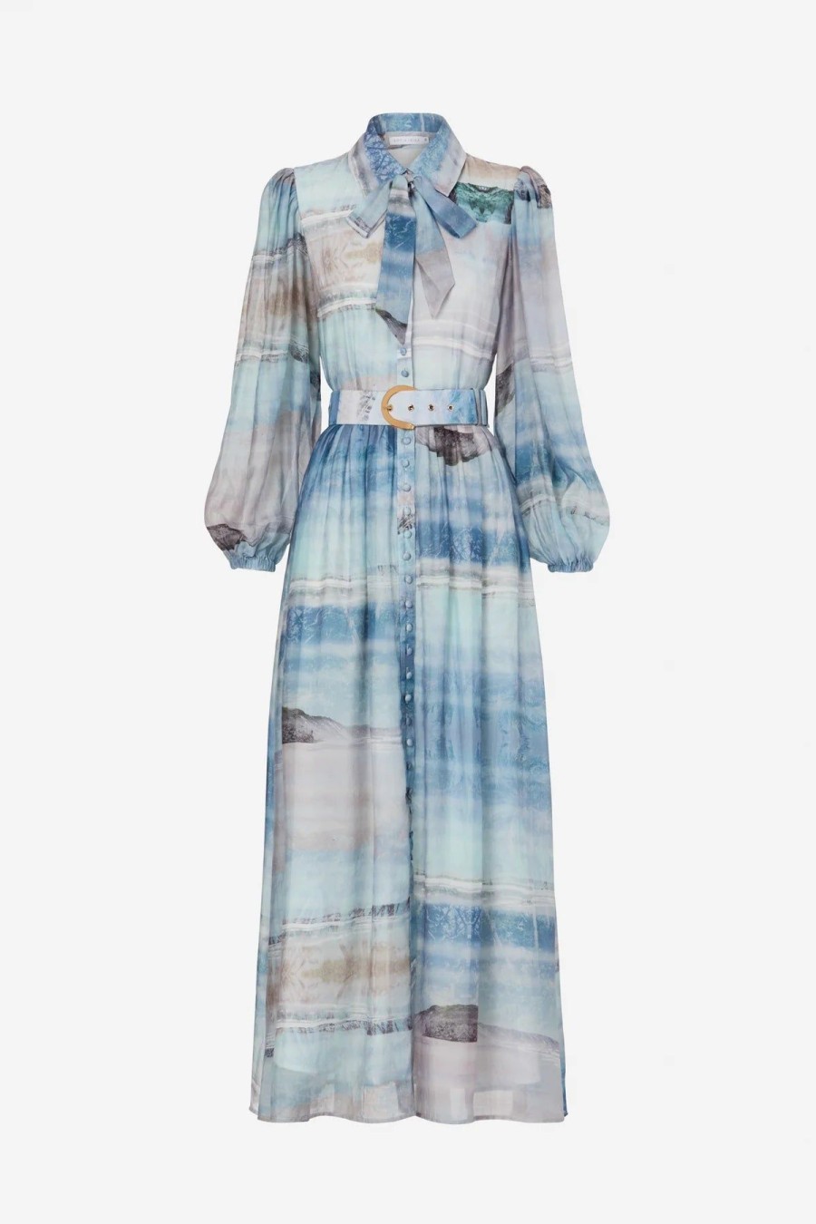 Women Sofia Irina Race Day | Sofia Irina Maxi Shirt Dress-Light Blue Ocean