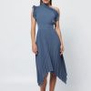 Women Mossman Wedding Guest | Mossman The Lady Like Dress-Steel Blue