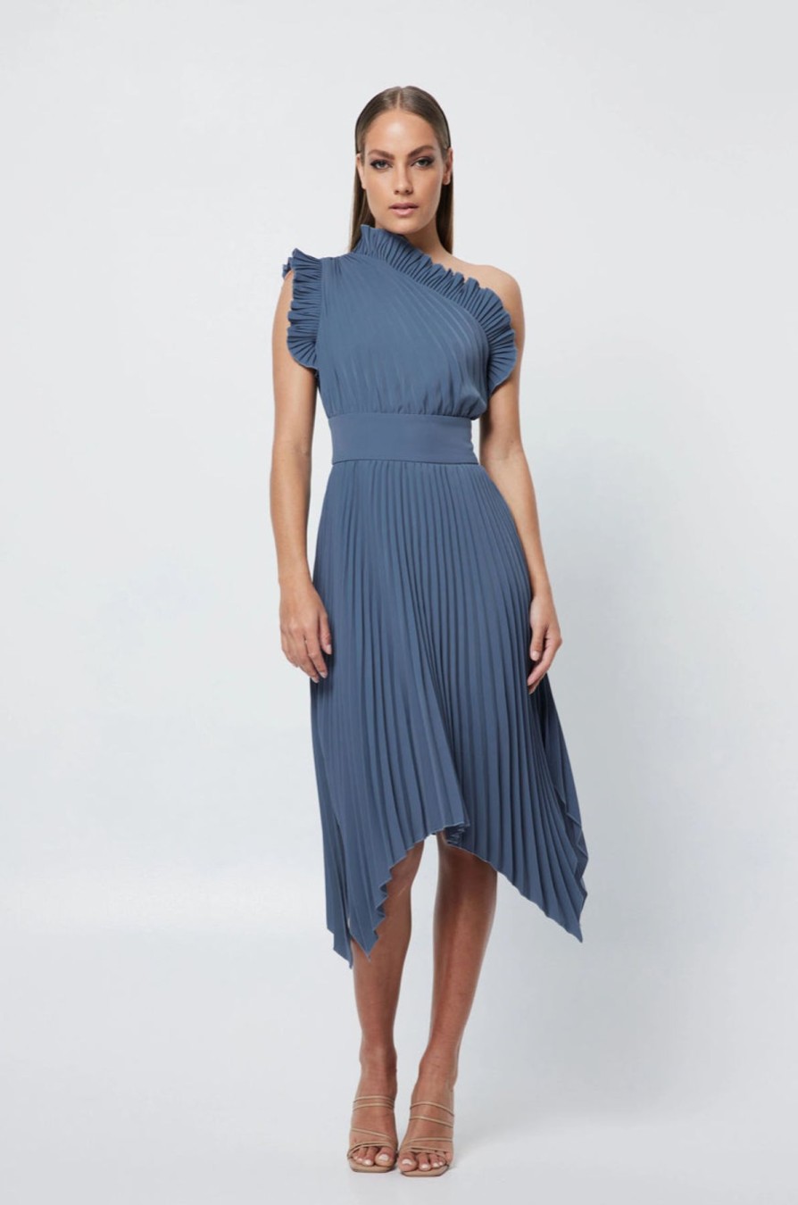 Women Mossman Wedding Guest | Mossman The Lady Like Dress-Steel Blue