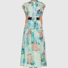 Women Leo Lin Wedding Guest | Leo & Lin Grace Flutter Sleeve Midi Dress-Vacanza Print