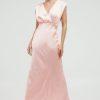 Women Third Form Wedding Guest | Third Form Satin Cross Over Gather Dress-Fairy Floss