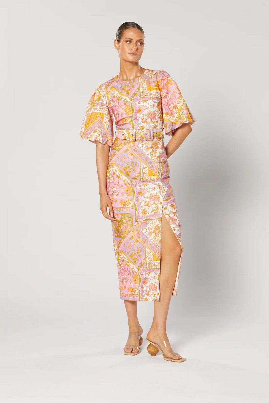 Women Winona Wedding Guest | Winona Harlan Belted Dress-Paisley Print