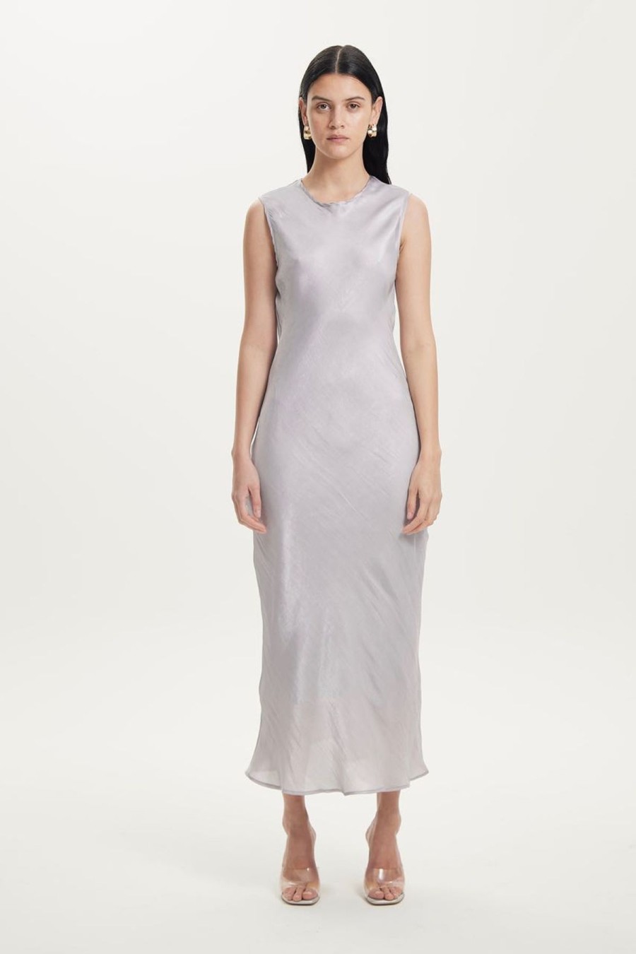 Women Third Form Wedding Guest | Third Form Untamed Bias Tank Dress-Silver