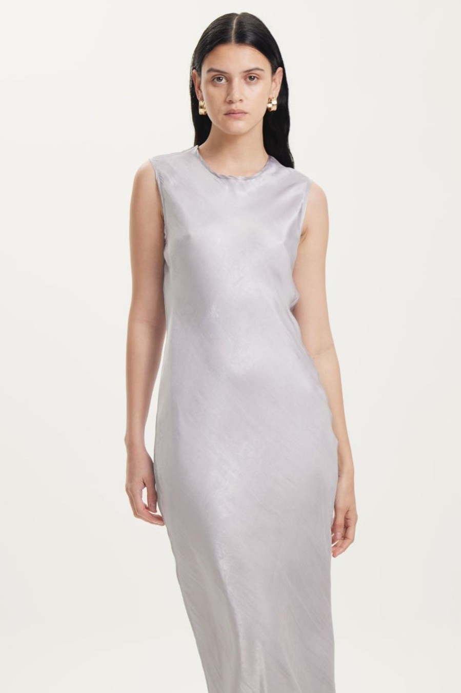 Women Third Form Wedding Guest | Third Form Untamed Bias Tank Dress-Silver